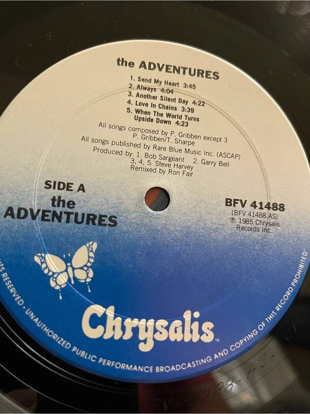 The Adventures Vinyl Album 1985